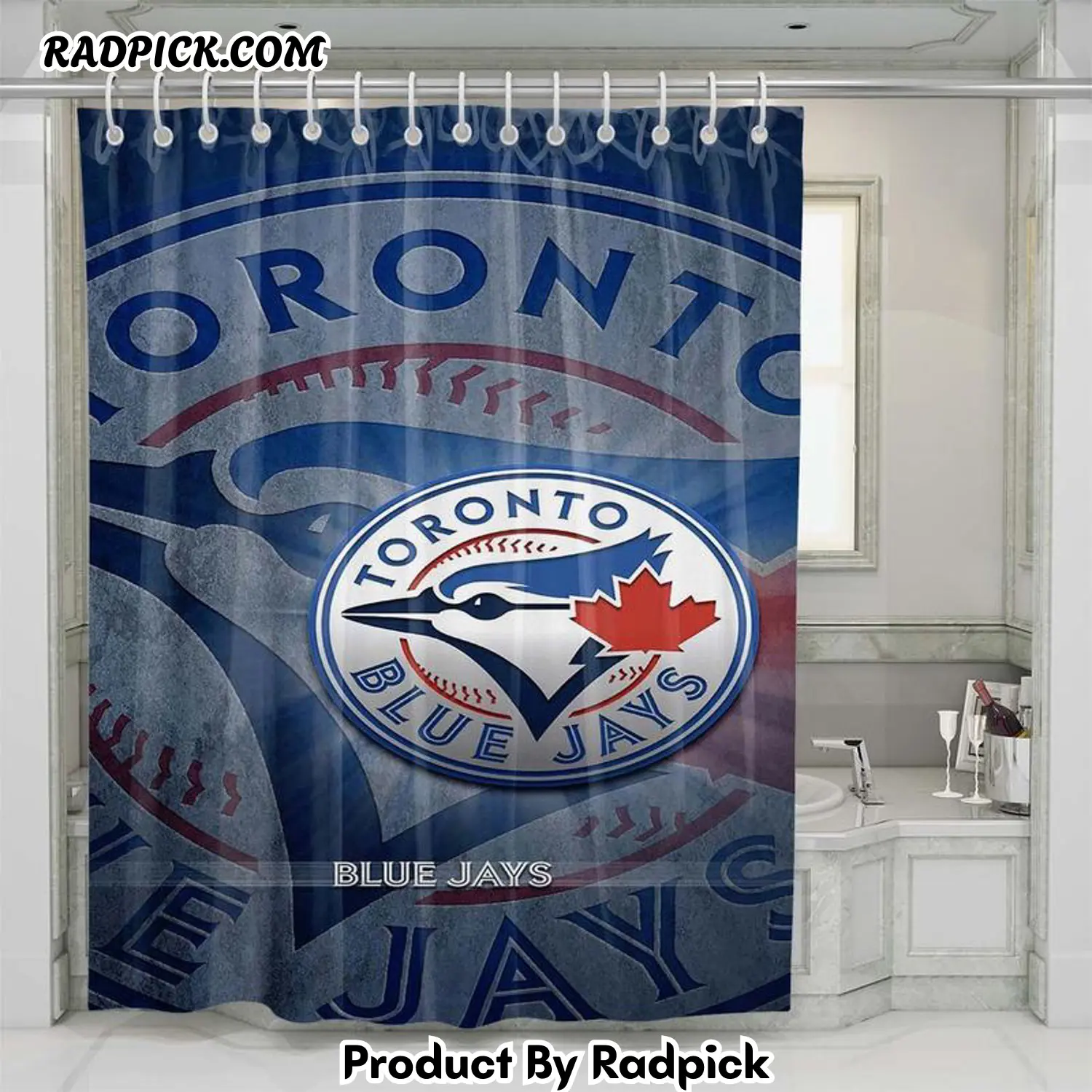 Toronto blue jays 7 shower curtain set bathroom set for bathroom decor best gift for friends rp38765